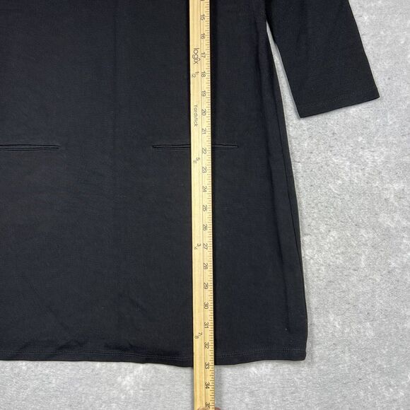 Forever 21 Ponte Shift Dress Women’s Medium Black 3/4 Sleeve Rayon Blended - Picture 4 of 8
